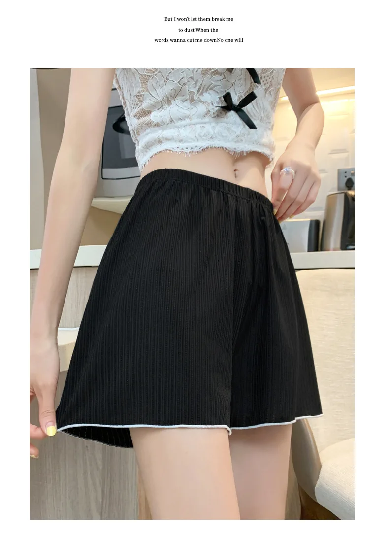 Description Picture 5 of itemIce silk Safety Pants Women's Summer Thin Anti-glare Non-curling Leggings White Loose Home Shorts