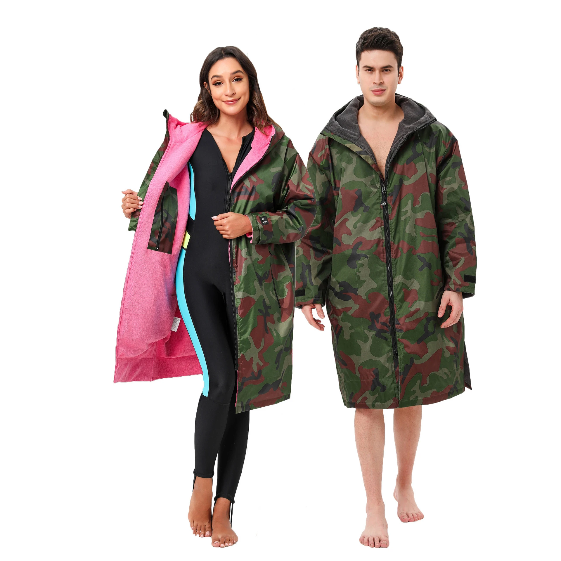 Surf Drying Robe Waterproof Coat For Man Woman Dive Swim Camouflage Changing Robe Unisex Windproof Surfing Ponchos