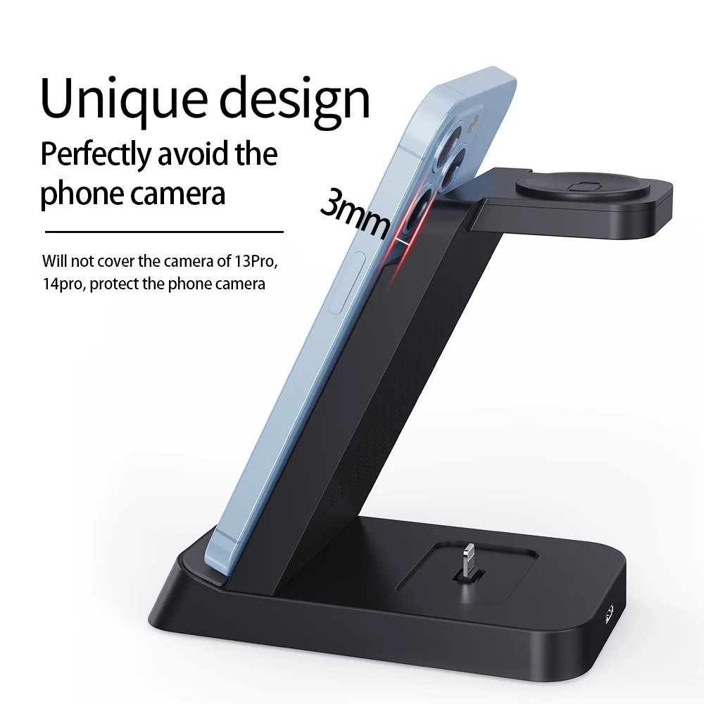 3 in 1 Wireless Charger Fast Charging Station for iPhone 14 Plus 13 12 Pro Max 11 XS Max XR 8 iWatch 7 6 SE 6 5 4 AirPods Pro 2