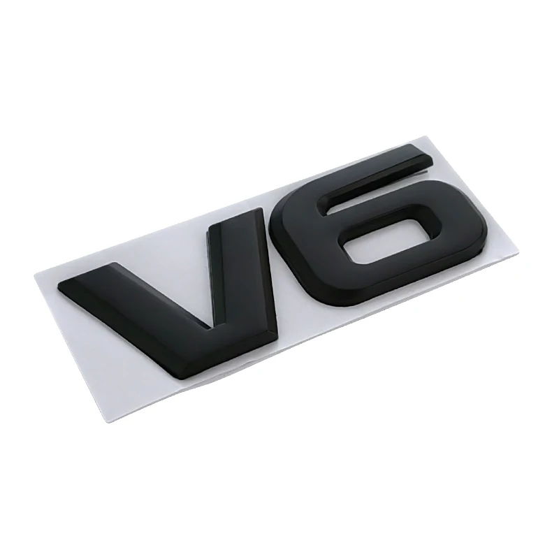 3d Chrome Black Logo V6 V8 Emblem Decals For Toyota Camry Highlander Land Cruiser Fender Trunk V8 V6 Badge Sticker Accessories