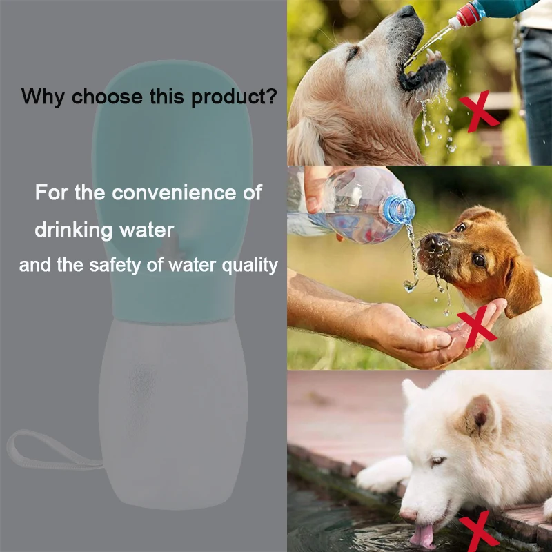 Dog Water Bottle Portable Pet Water Dispenser for Small Big Dogs Cat Walking Travel Leakproof Chihuahua Pug Drinking Bowl Feeder 5