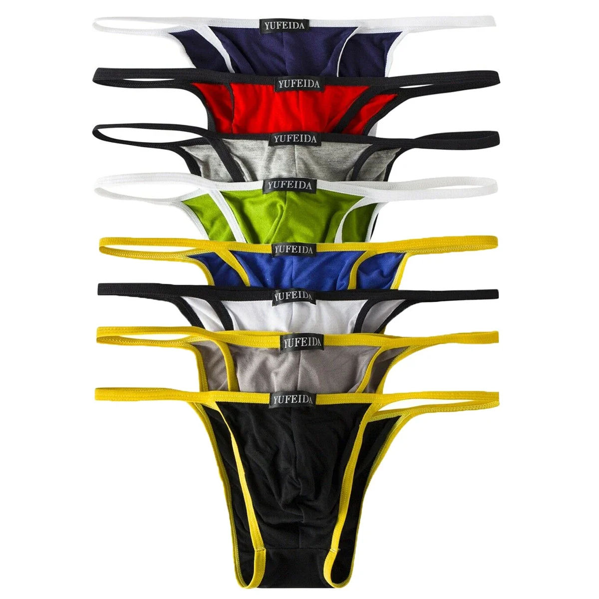 8PCS/Lot Sexy Mens Underwear U convex Hip Sexy Solid Tanga Bikini Men's Briefs Comfortable Breathable Male Panties Sexy Lingerie