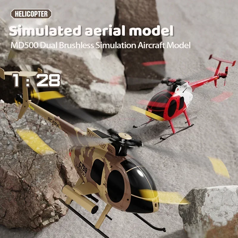 2024 Rc Era New 1:28 C189 Bird Rc Helicopter Tusk Md500 Dual Brushless Simulation Model 6-axis Gyro Simulation Model Boys Toys