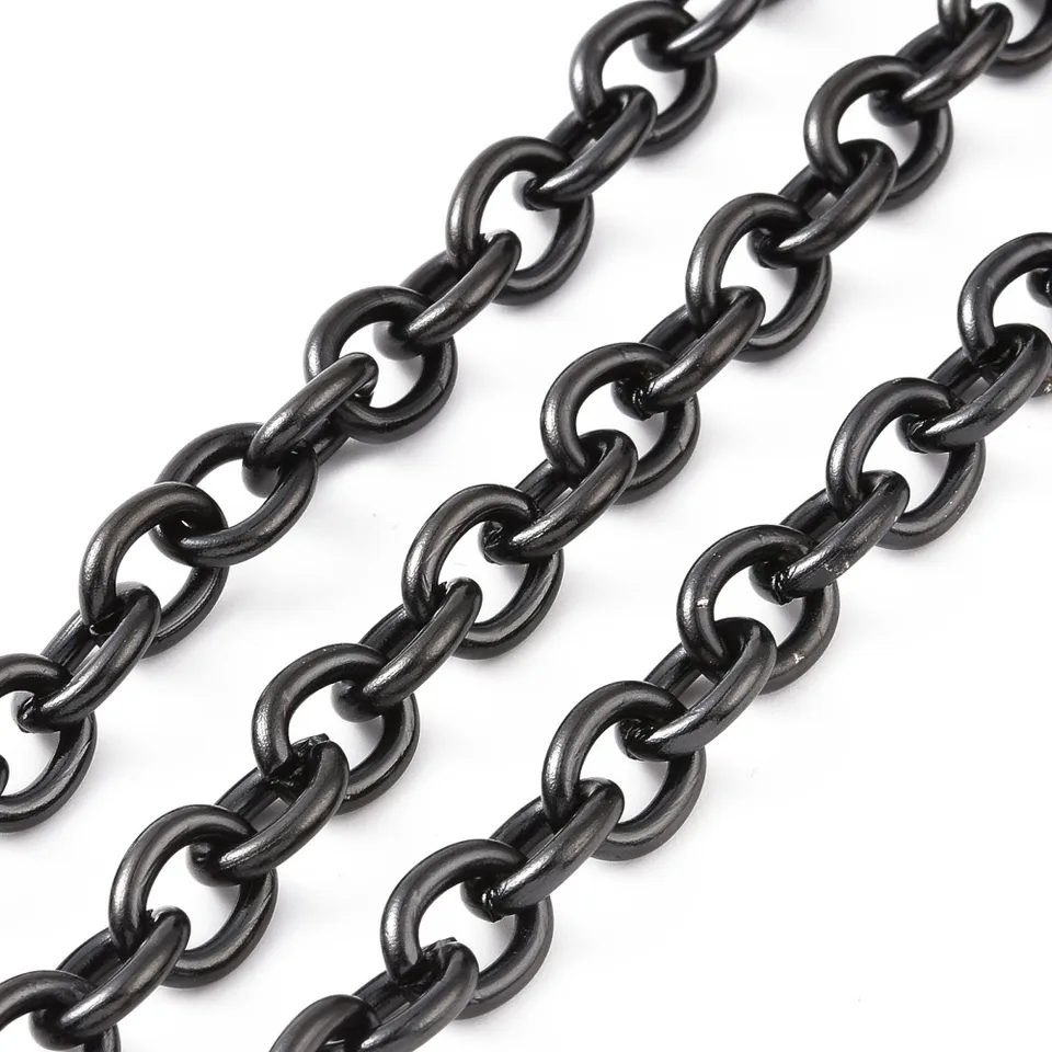 UMAOKANG Cadenas Rolo De Acero Inoxidable De Plata De 16.4 Pies Para Hacer Joyas, Collar De Hip Pop En Relieve Cadena De Eslabones De Cable En