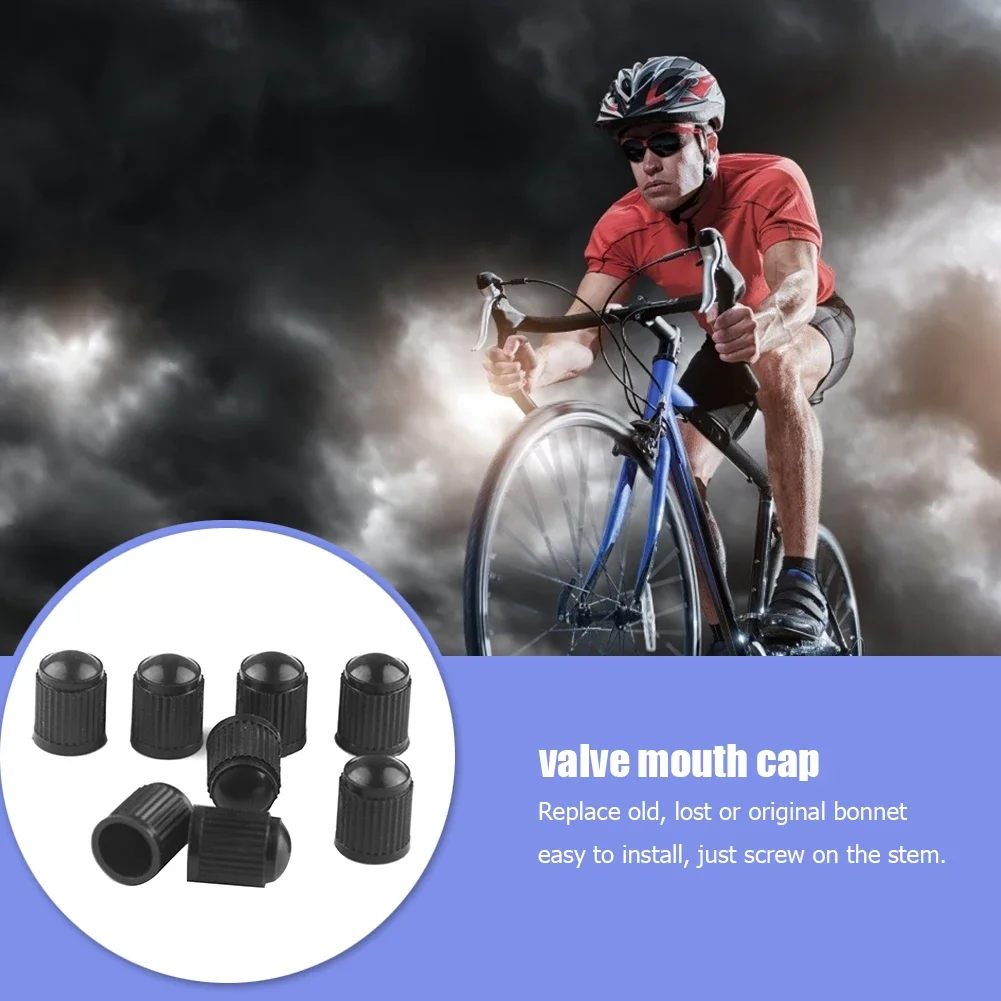 10-200pcs Car Bicycle Tire Valve Cover Dust Outdoor Anti-resistance Plastic Valve Stem Repairing Elements Cover with Seal Ring