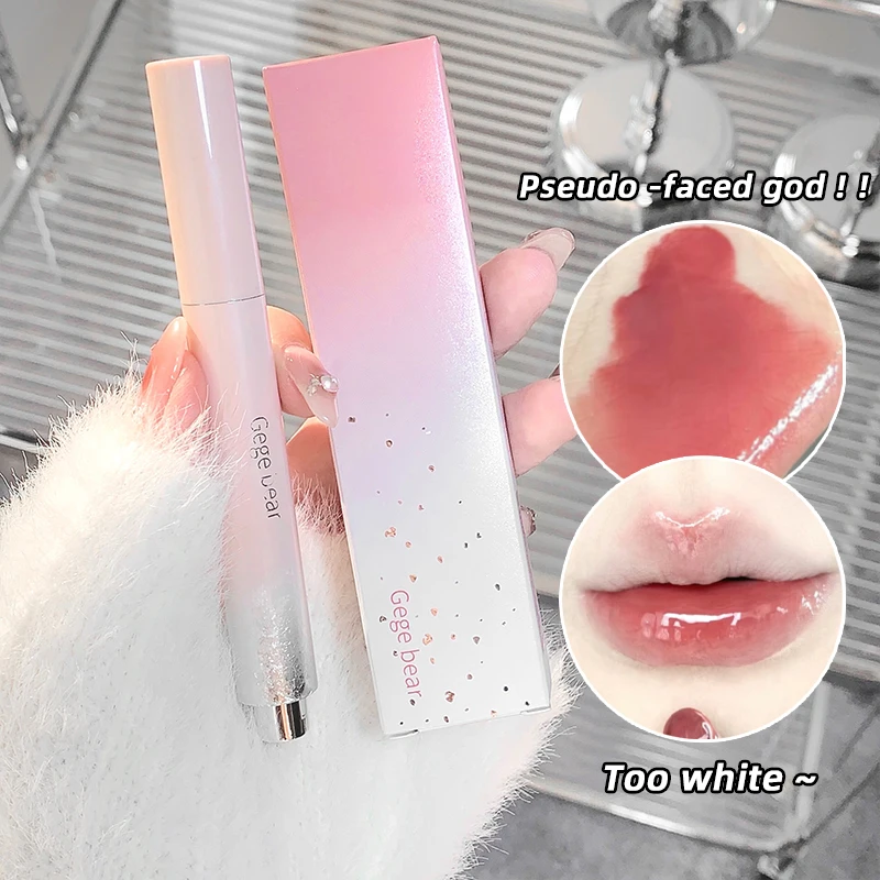 Clear Water Light Solid Lip Gloss Jelly Watery Pink Lipstick Pencil Moisturising Mirror Lipstick Pen Korean Lips Makeup Cosmetic