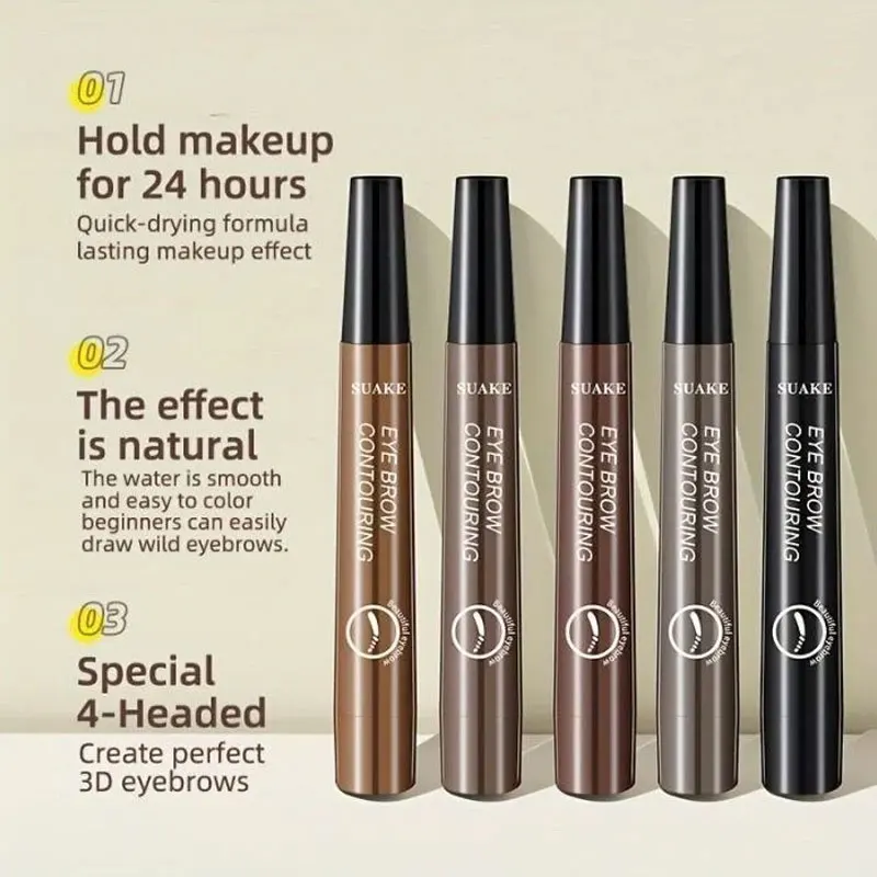 Description Picture 5 of item4 Point Eyebrow Pencil Enhance Eyebrow Waterproof Liquid Eyebrow Pen Natural Makeup Long Lasting Makeup Fashion Girl Brow Pencil