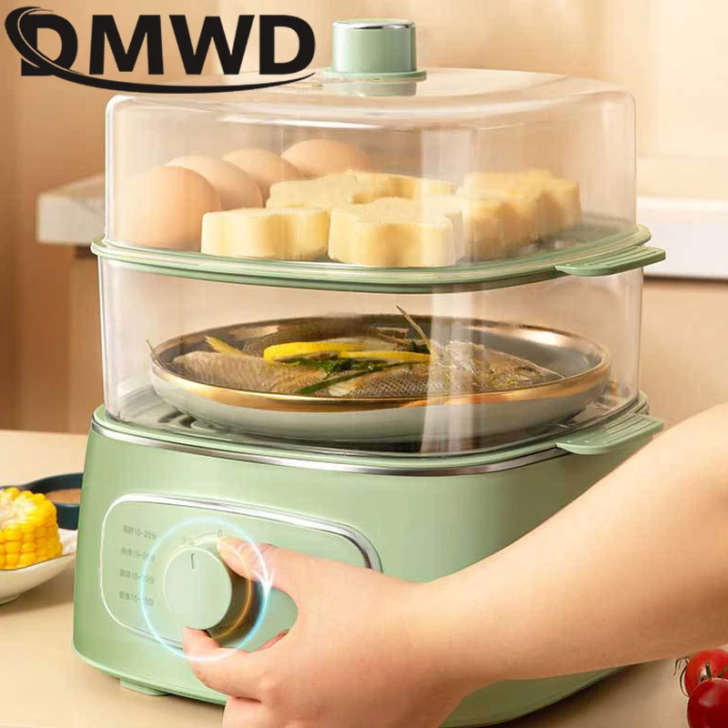DMWD Electric Food Steamer Multifunction Split Cooking Pot Double-layer Electric Steamer Cooker  Hotpot Noodles Pasta Stew Pot 5