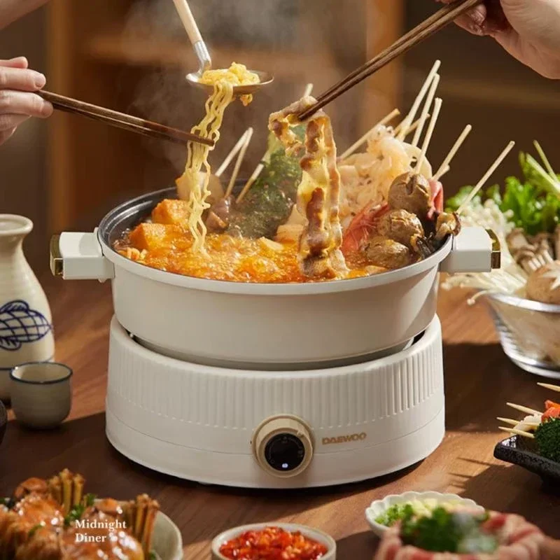 DAEWOO Split Type Multicooker Kitchen Electric Pot Steam Stew Multifunctional Cooking Pots Home 3.5L Hotpot 1360W Pot Cooker 2