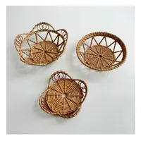 Household Snacks Storage Box Rattan Weaving Colorful Rattan Shell Tray Hand Woven Handwoven Rattan Woven Storage Tray 2