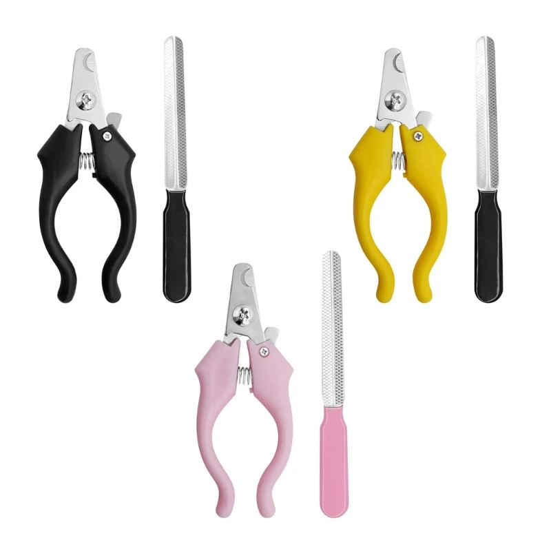 

2pcs Pet Cutter with File Dogs Claws Grooming Tool with Anti Slip Handle Trimmer Animal Pet Supplies