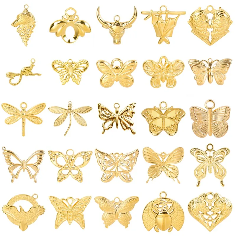 Breloques papillon pour bracelets, collier, pendentif, bijoux faits à