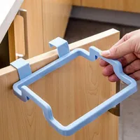 Trash Rack Storage Garbage Bag Holder Cupboard Door Back Kitchen Garbage Rubbish Bag Cabinet Hanging Trash Rack Kitchen Orgnizer 3