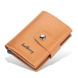 Luxurious RFID Metal Cardholder: Sleek Minimalist Wallet (Brown)