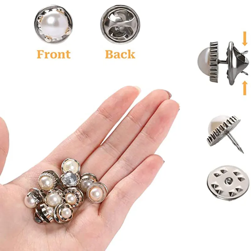 10Pcs Women Shirt Brooch Buttons Cover up Button Safety Brooch Pins Button for Clothing Accessories Supplies DIY Crafts