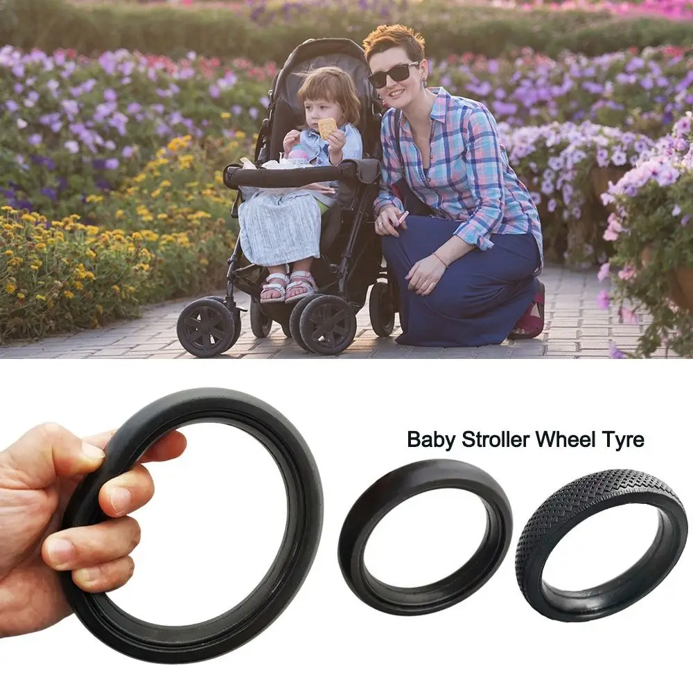 Rubber Stroller Wheel Tyre Silent Bearings Durable Baby Accessory