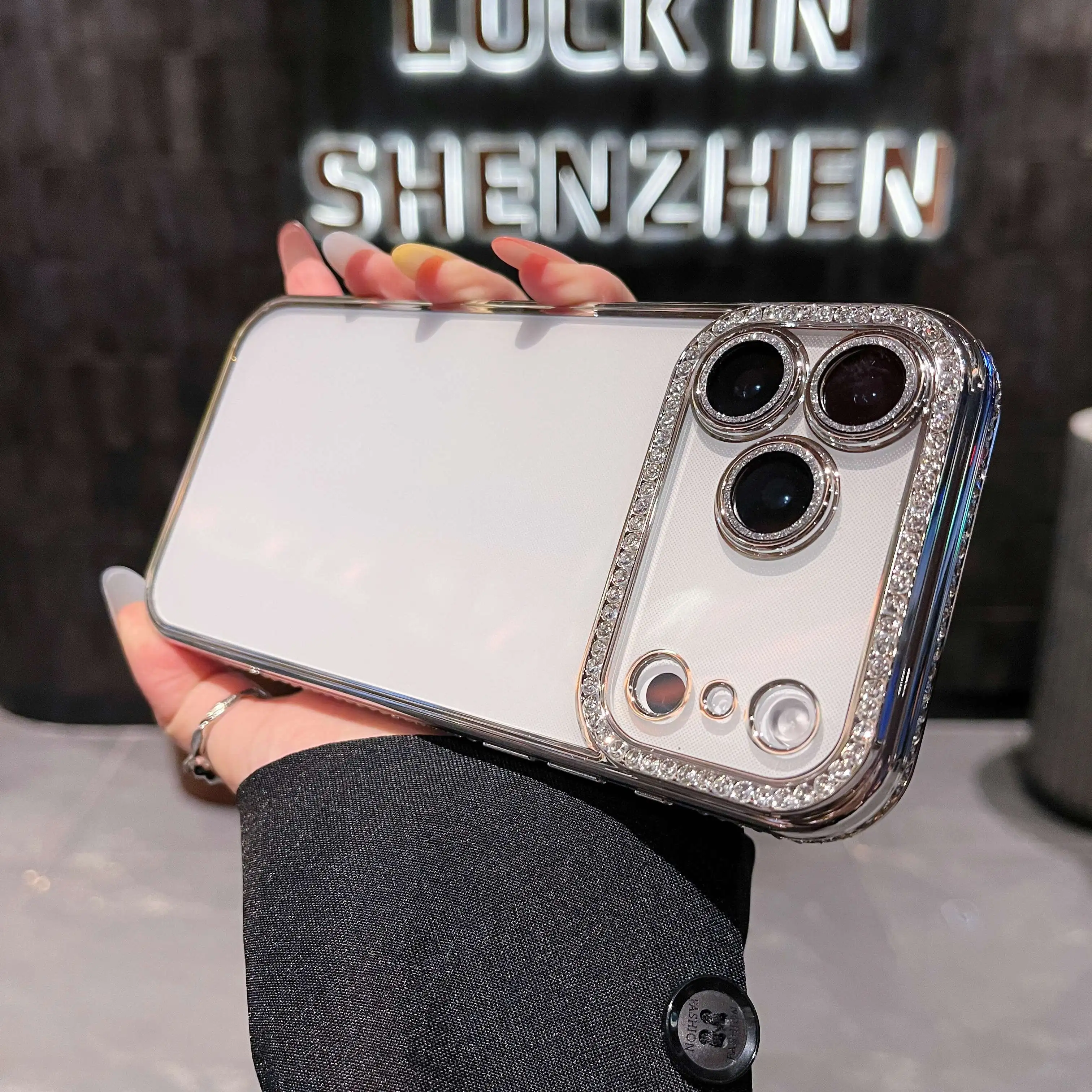 Sparkling Glitter Diamond Shockproof Phone Case - Clear Protective Back Cover