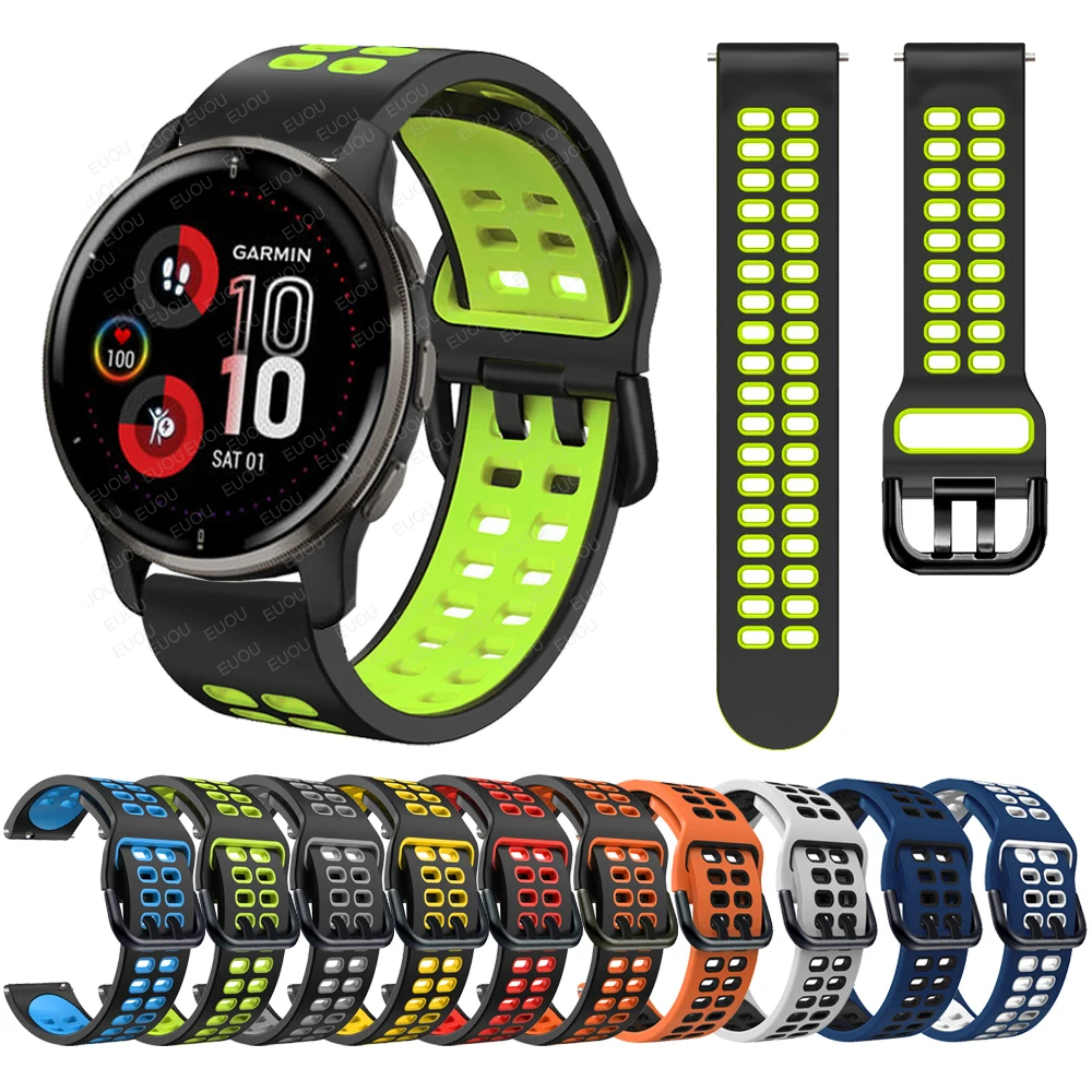 

Quick release 22mm 20mm Silicone Strap For Garmin Venu 2 Plus/Vivoactive 4 3/Forerunner 55 245 645 Smart Watch Band Bracelet