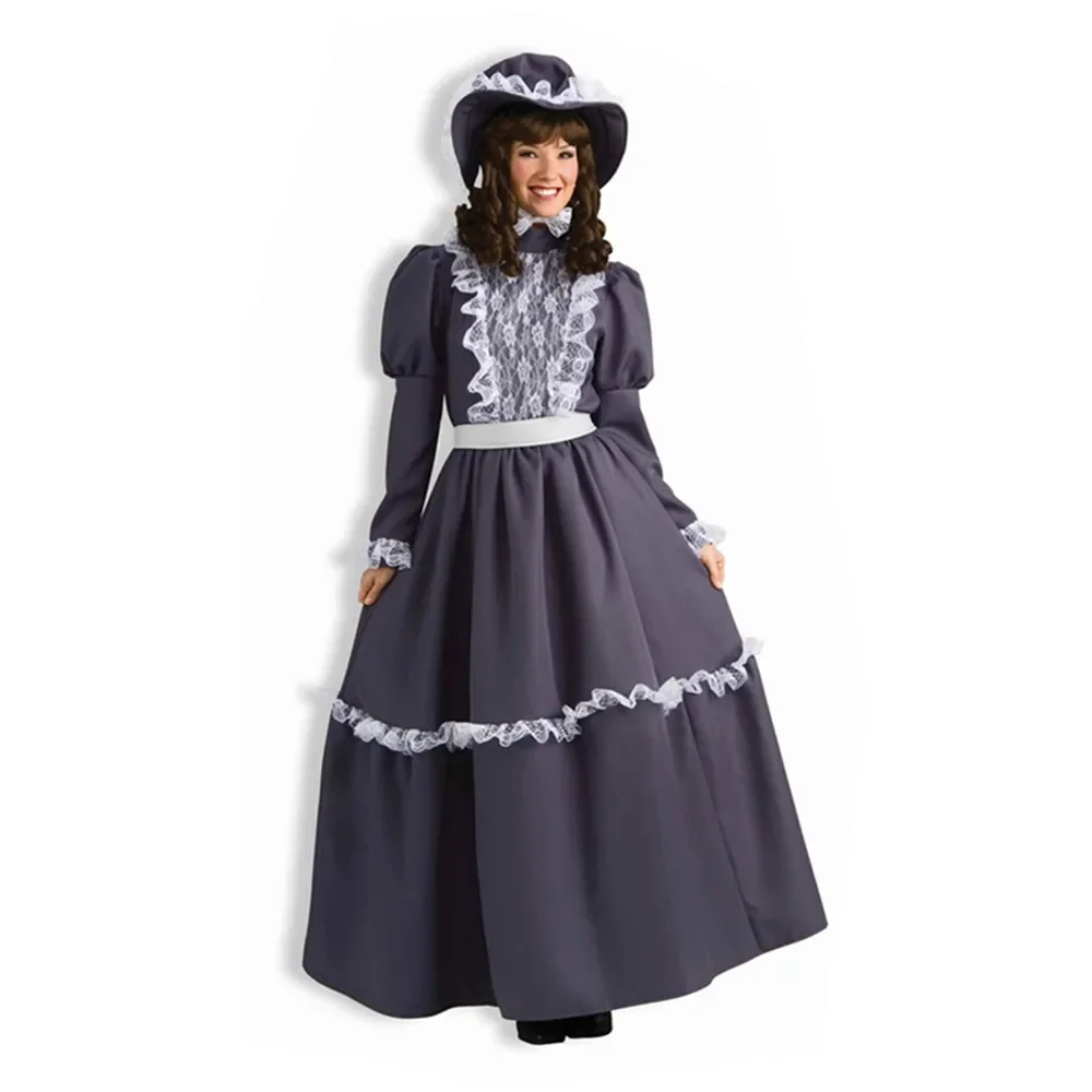 

Halloween Party Susan B Anthony Prairie Lady Cosplay Costume Historical Themed Colonial Village Rural Farm Ladies House Dress