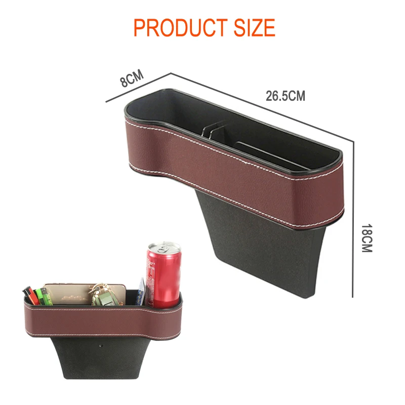Organizzatore Per Fessura Sedile Auto In Pelle PU - Porta Oggetti Per Console Centrale Con Tasche E Foro Per Cavo - Foto 13
