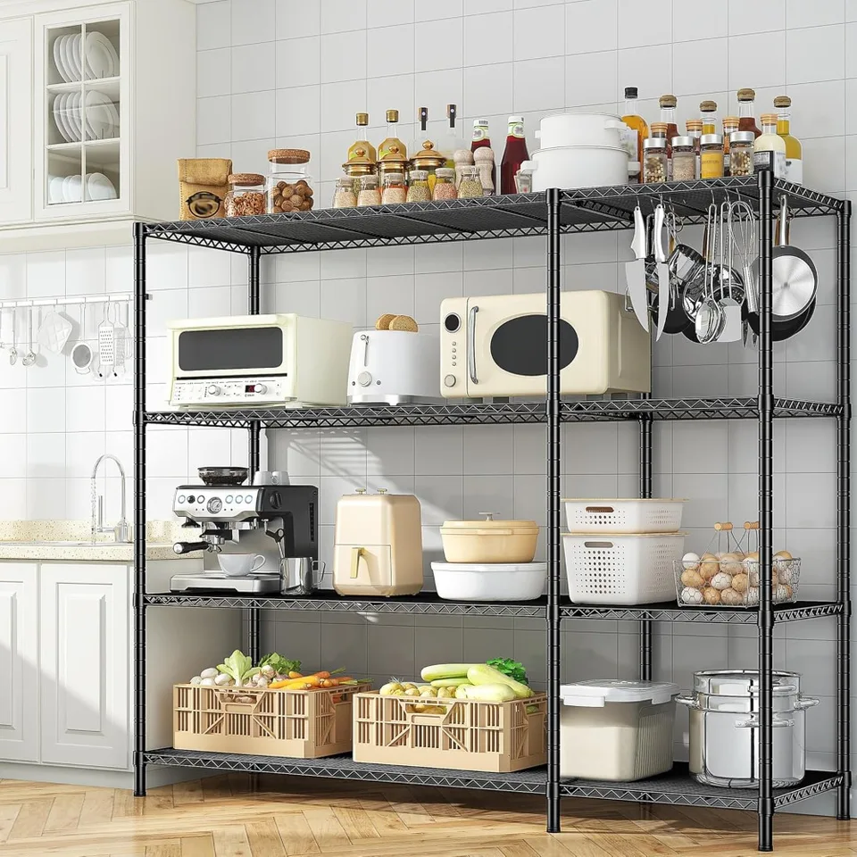 Adjustable 4 Tier Metal Storage Shelves Unit