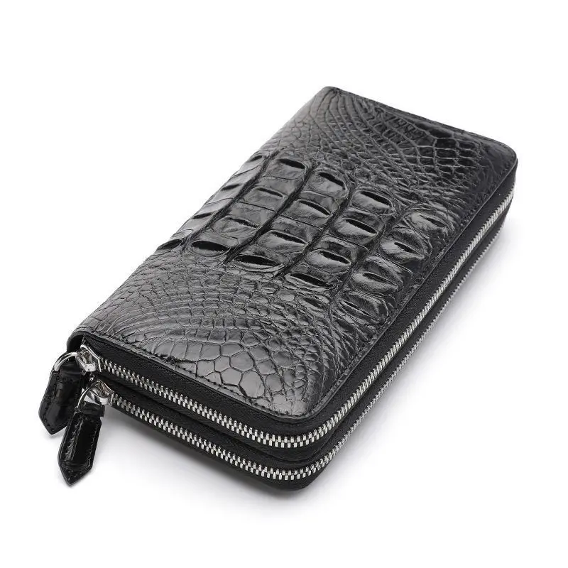 

New Business Men's Alligator Wallets real Crocodile Genuine Leather Long Organizer Wallet Boy Brand Luxury Card Holder Purse