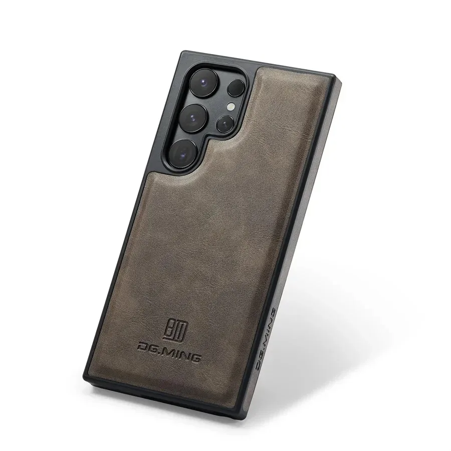 Luxurious Magnetic Leather Phone Case with Car Mount and Wireless Charging Support