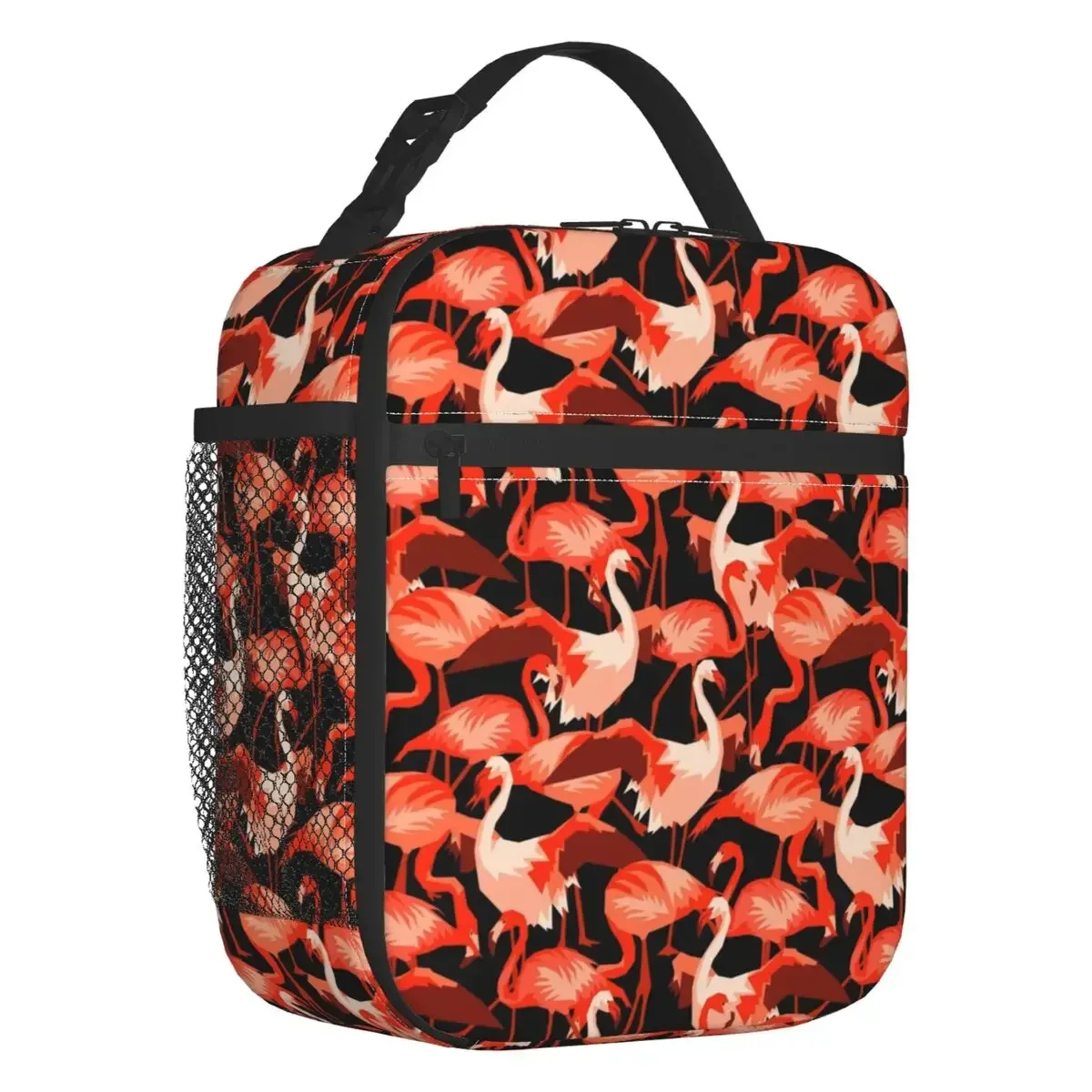 

Tropical Flamingo Pattern Portable Lunch Boxes Women Waterproof Cooler Thermal Food Insulated Lunch Bag School Children Student