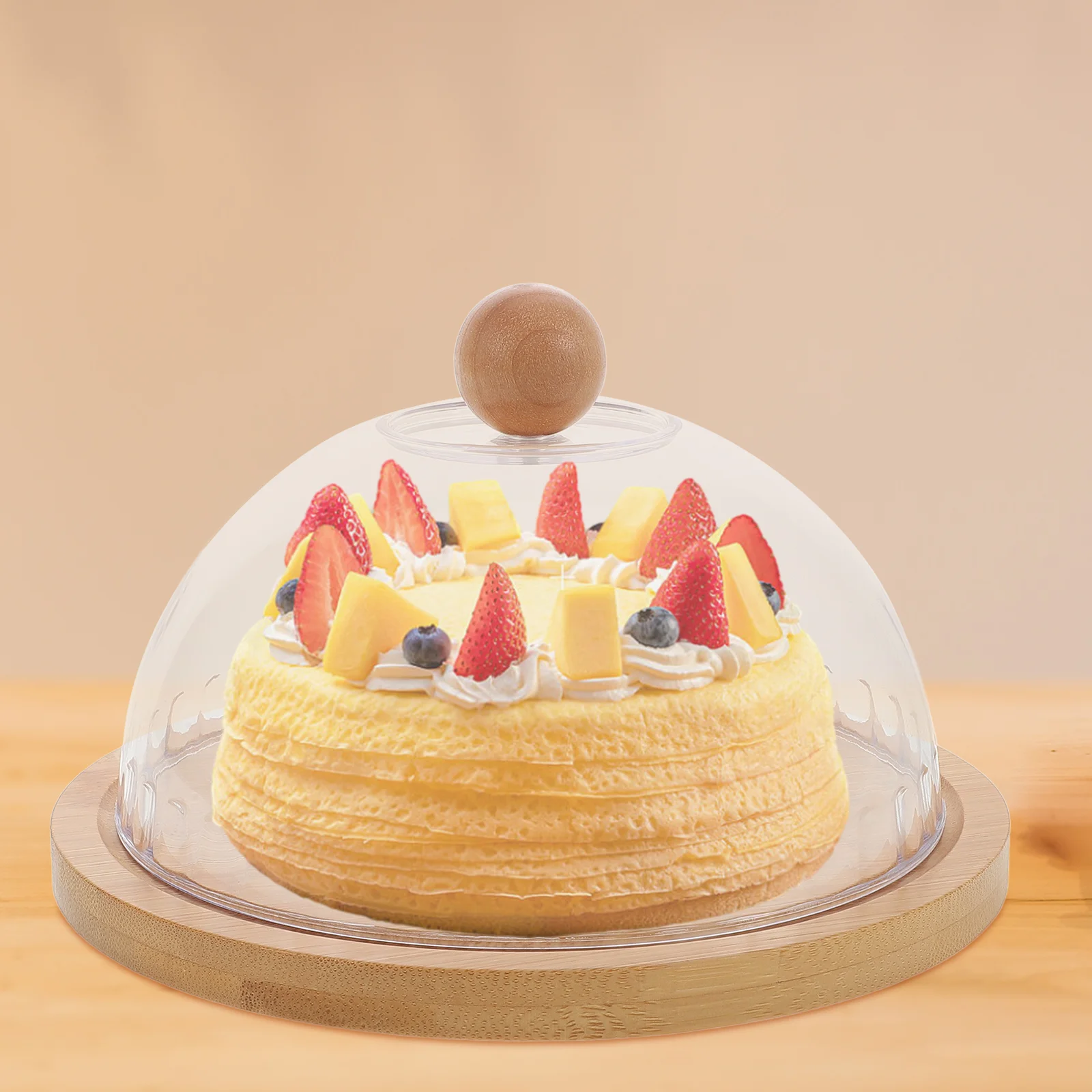 Round Transparent Butter Box With Lid Cake Stand Glass Dome Cover Serving Tray Kitchen Cream Cheese Dish Butter Plates Dining