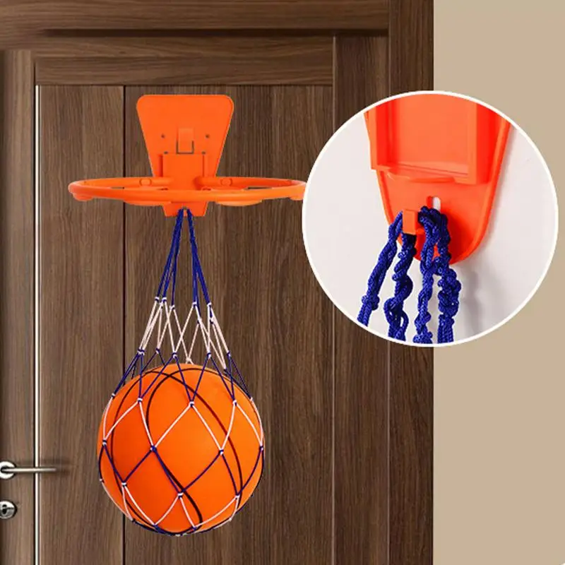 Wall Mounted Basketball Hoop With Basketball Mesh Bag No. 7 Silent Ball set Indoor Hangings Basketball Goal Hoop Net For Kids 3