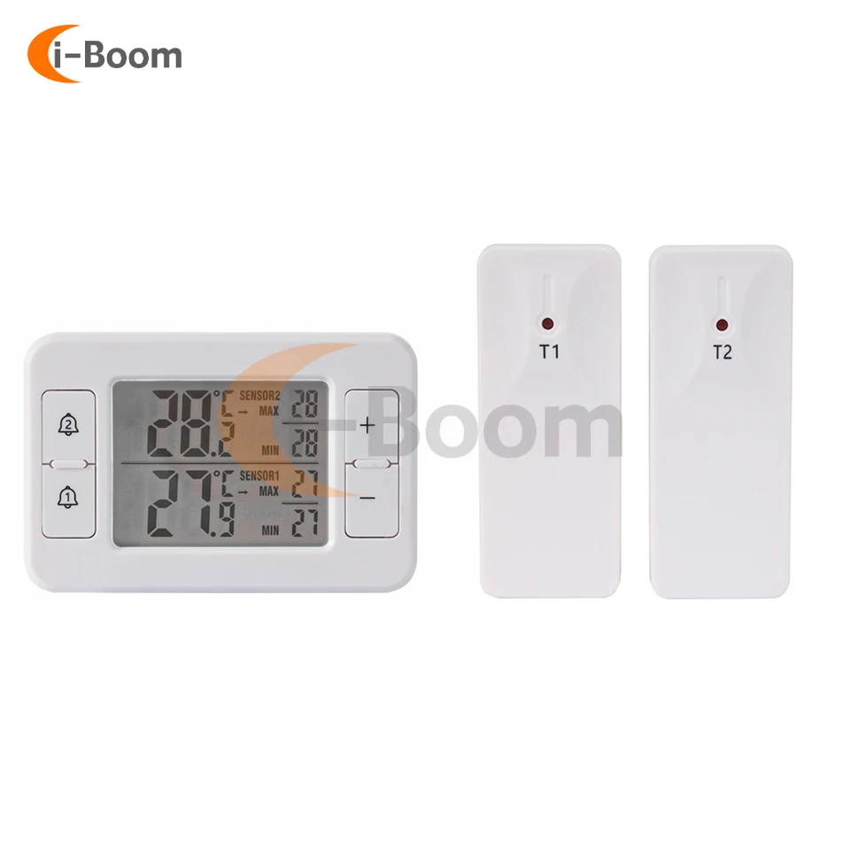 Jiadiru Termometro Frigorifero Wireless Con Allarme – 2 Sensori Esterni, Display Min/Max, Schermo LCD, Portata 100 Mt - 3