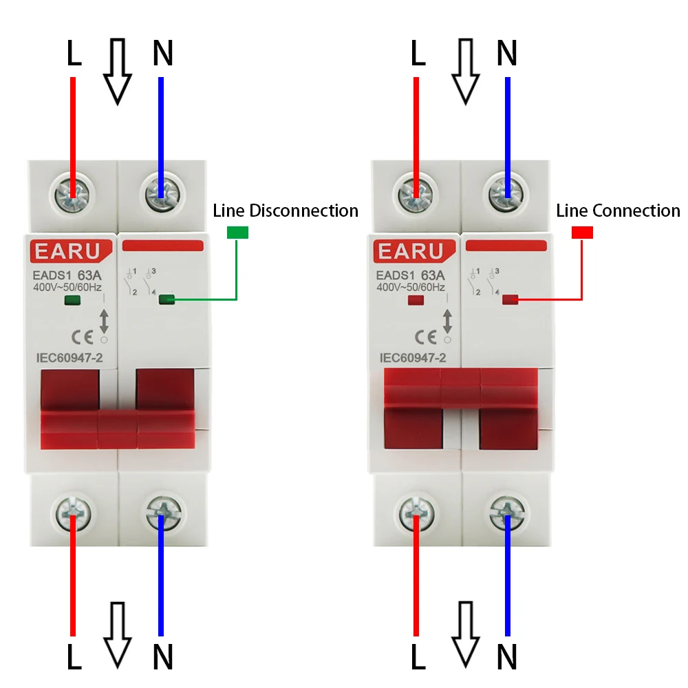 Din Rail 1P 2P 3P 4P 40A 63A 100A 125A Knife Main Switch Isolating Switch for Home Industrial Use Circuit Breaker AC 230V 400V circuit breaker