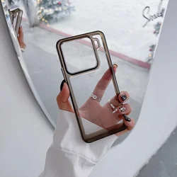 Transparent Soft Silicone Shockproof Phone Case for Xiaomi 14Pro 5G (BK)