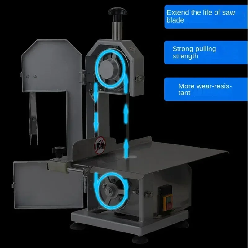 J120 Bone Cutting Machine Bone Sawing Machine Frozen Meat Cutter Commercial Cut Trotter/Ribs/Fish/Meat/Beef Machine 220V 6