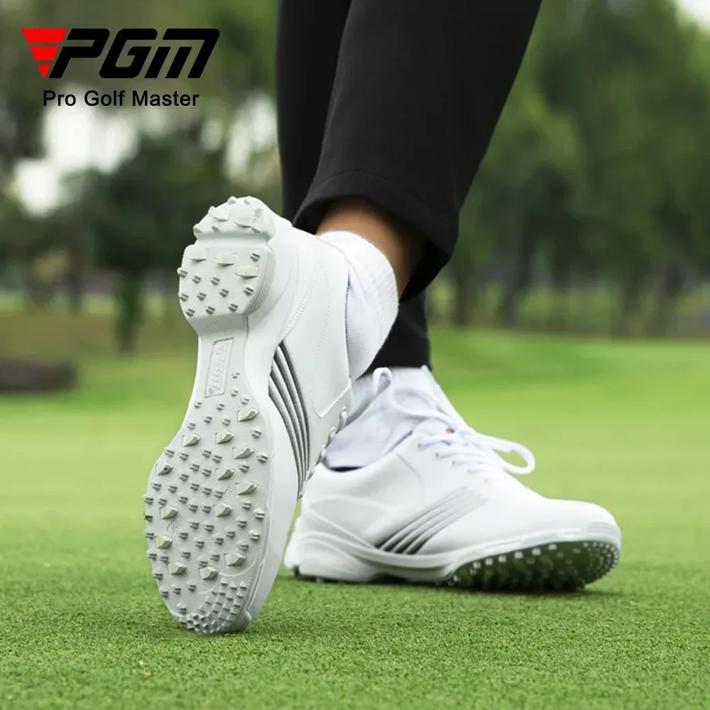 PGM Waterproof Golf Shoes Womens Shoes Lightweight Knob Buckle Shoelace Sneakers Ladies Breathable Non-Slip Trainers Shoes XZ162 6