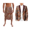 Polynesia Casual 2 Piece Suit And ie faitaga For Men Wedding Lapel Men Suits Party Prom Blazer Father's Day Gift 3