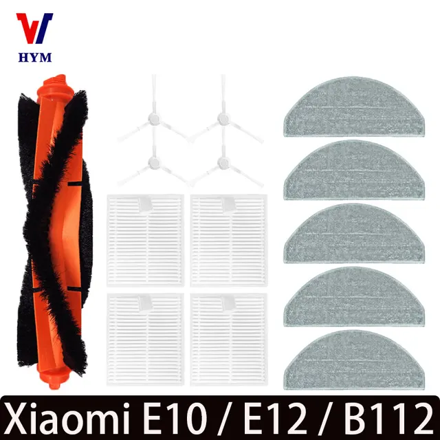For Xiaomi E12 E10 B112 sweeping robot vacuum cleaner main brush side brush mop cloth HEPA filter spare parts 1