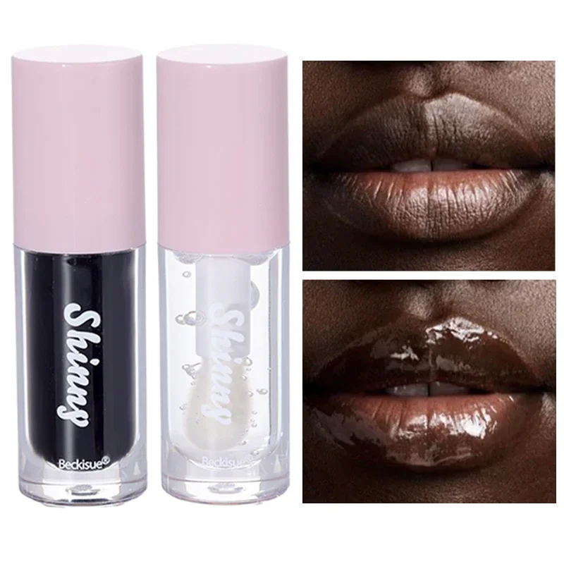 

1PC Black Transparent Jelly Lip Oil Sexy Hydrating Plumping Glossy Mirror Lip Glaze Waterproof Long Lasting Lip Makeup Cosmetics