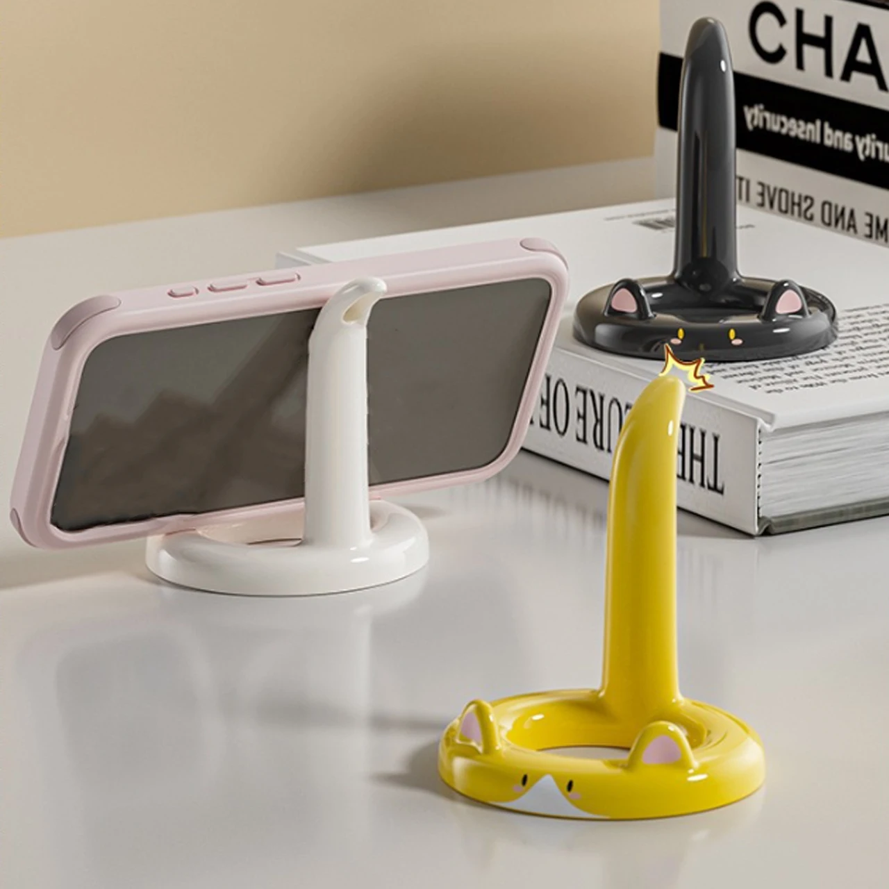 Cartoon Cat Phone Holder Universal Phone Stand Lazy Tablet Storage Rack