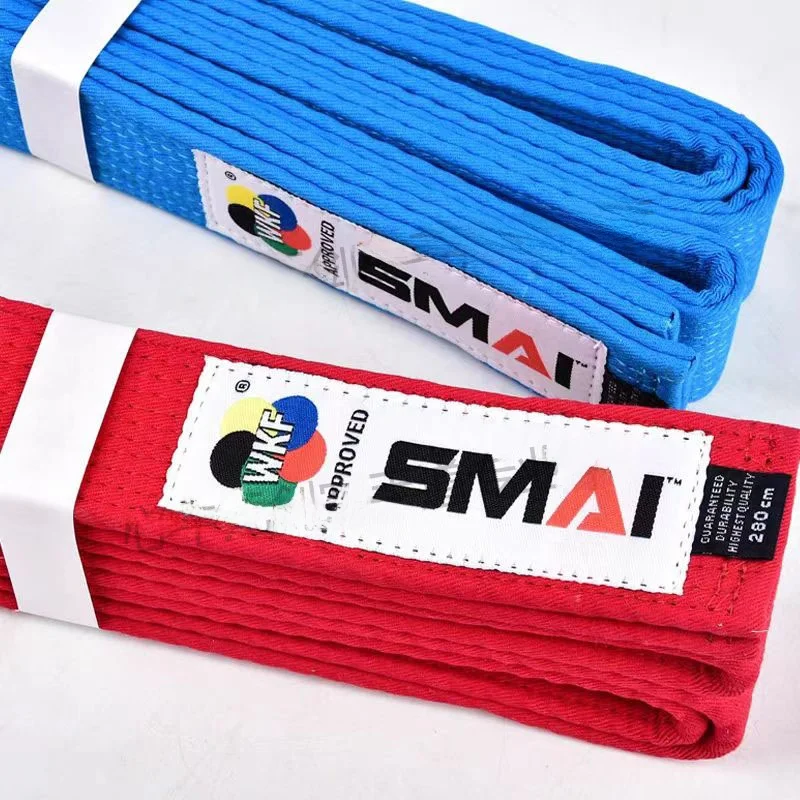SMAI Karate Cetition Red Blue Belt WKF Certified Emp Hand ape Belt Middle Hollow Association Designated Brand
