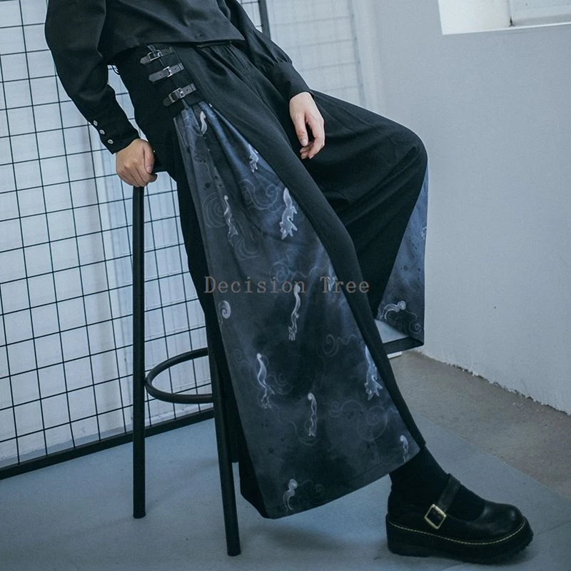 fashion loose wide leg pants new chinese style improved men and women hanfu pants retro daily song martial arts