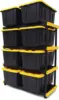 Black & Yellow, Shelving Unit and Heavy Duty Storage Containers, Extremely Durable (Shelf + 27 Gallon Container (8-Pack)) 1