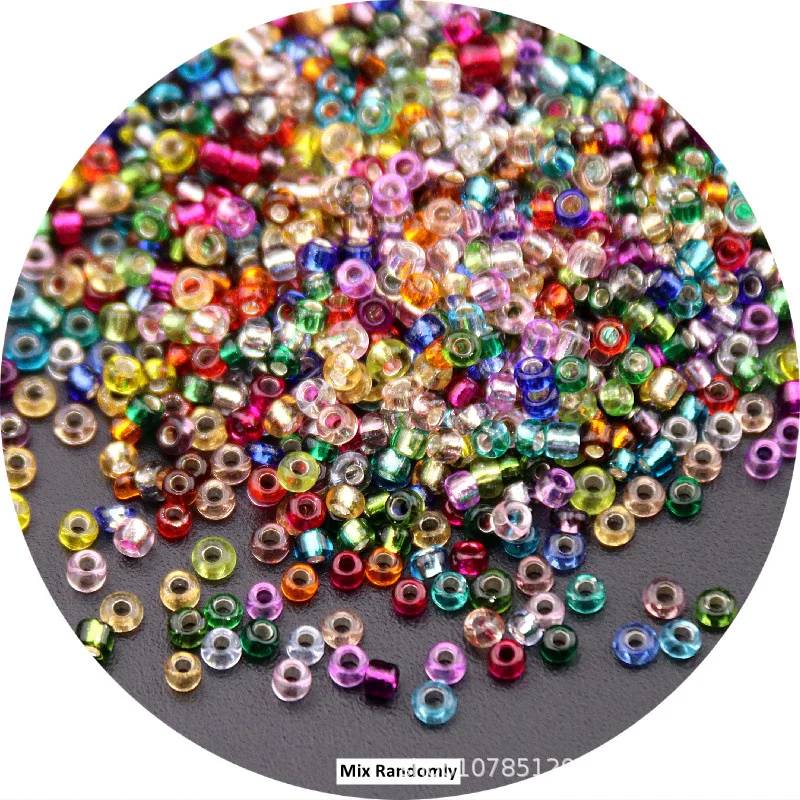 High-Quality Silver-Filled Glass Rice Beads for Jewelry & Clothing - Multiple Sizes Available