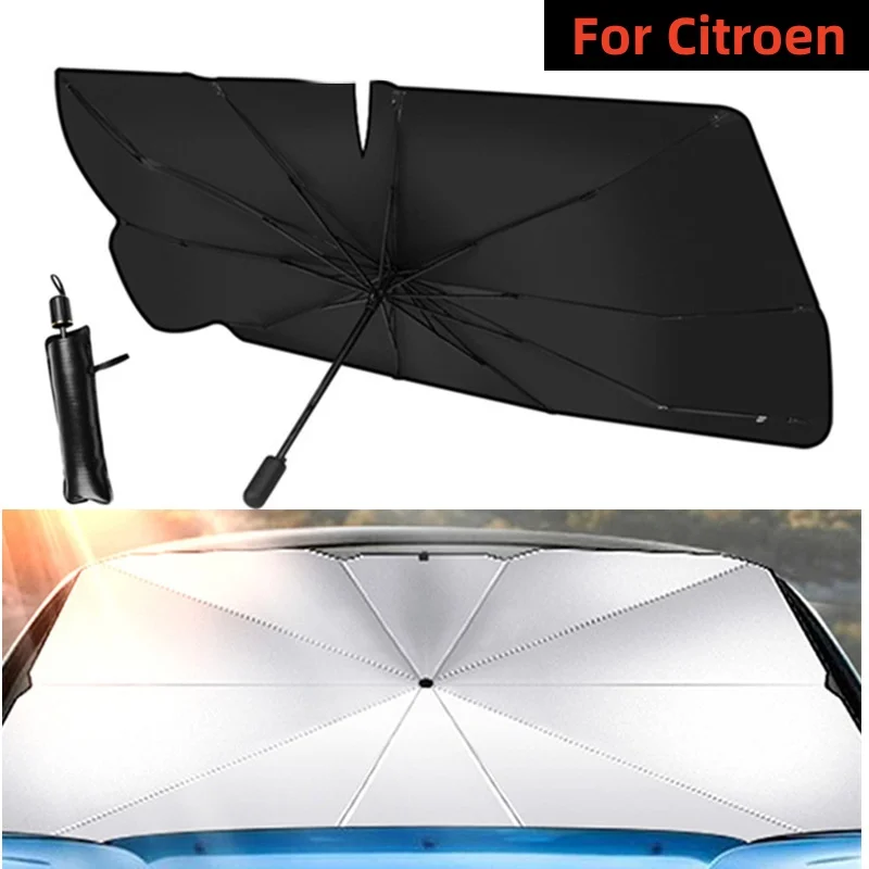 Parapluie Pare Soleil Pare Brise Avant De Voiture pour Citroen C4 Picasso  C5 Aircross C3 C4L, Rotation à 360° AméLioré Parapluie De Voiture Pliable
