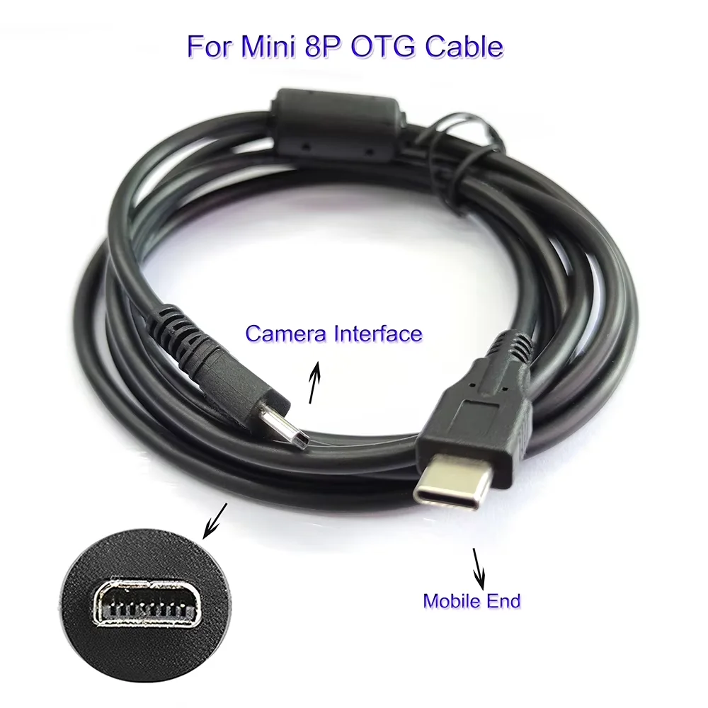 Enhanced OTG Camera Connection and Data Transfer Cable - Type-C to MINI 8P B