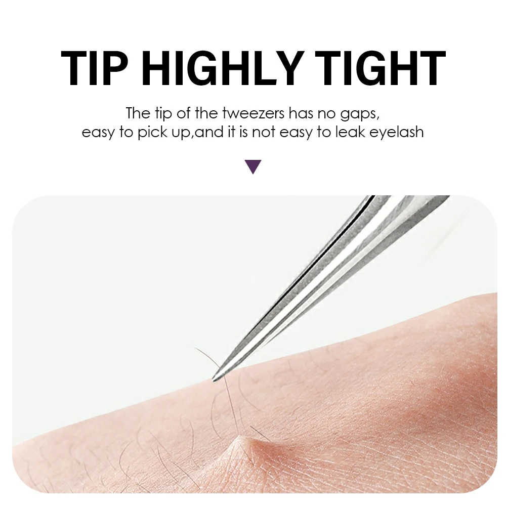 Wholesale 45 Degree Individual Non-magnetic Curved Head Lashes Tweezers Superhard Anti-static Lash Makeup Tools Easy to Operate 5