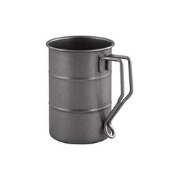 Outdoor Retro Vintage Mug - Creative and Portable Camping & Picnic Cup with Handle - 500ML (Black)