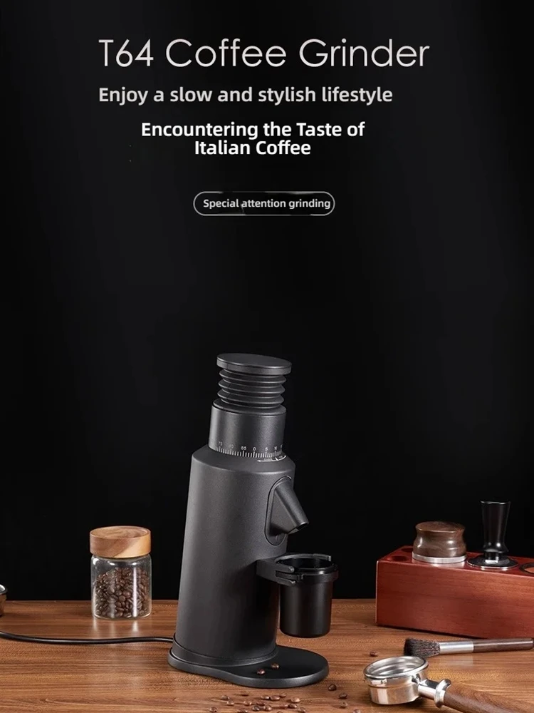 HomeWise T64 Variable Speed Coffee Bean Grinder Machine 64mm Flat Burr Espresso Coffee Grinder Single Dose Grinder Miller 1