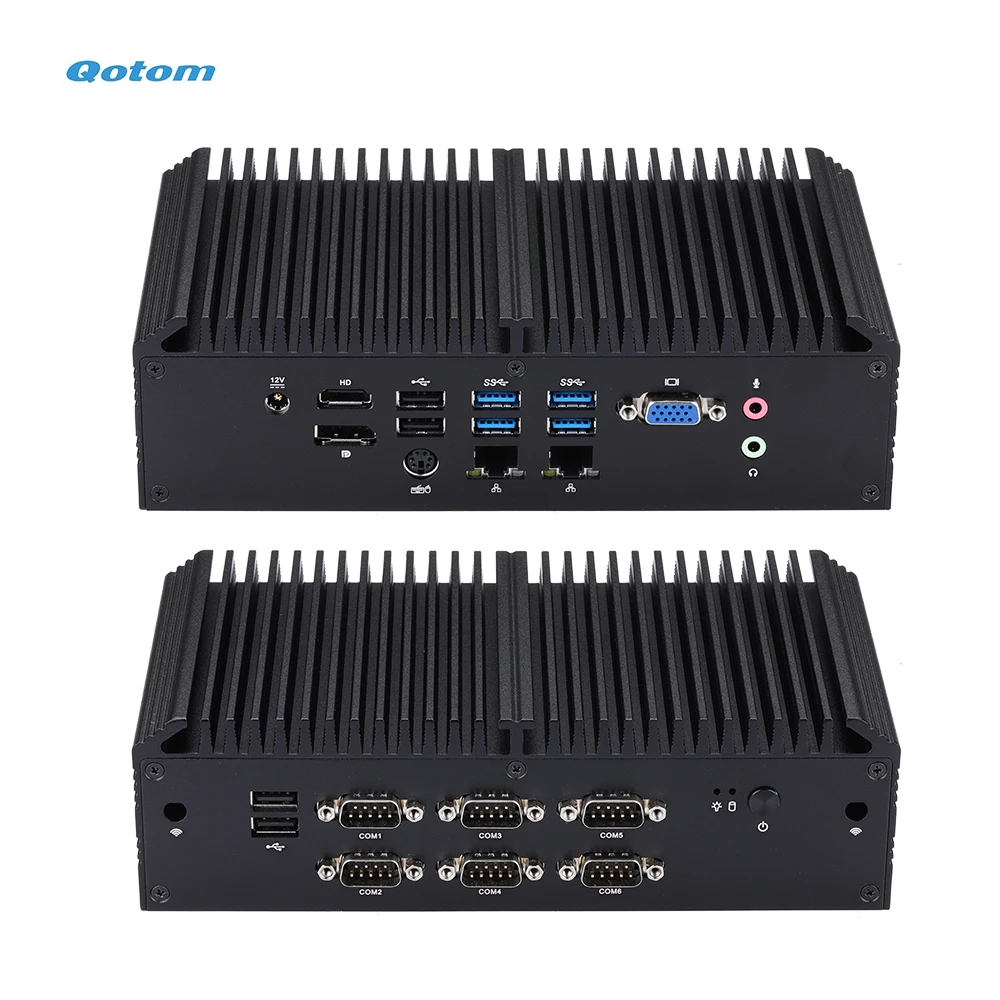 Qotom Fanless Mini Industrial PC Q1035X with 10th Gen Core i3-10110U Processor Onboard 4M Cache up to 4.10 GHz