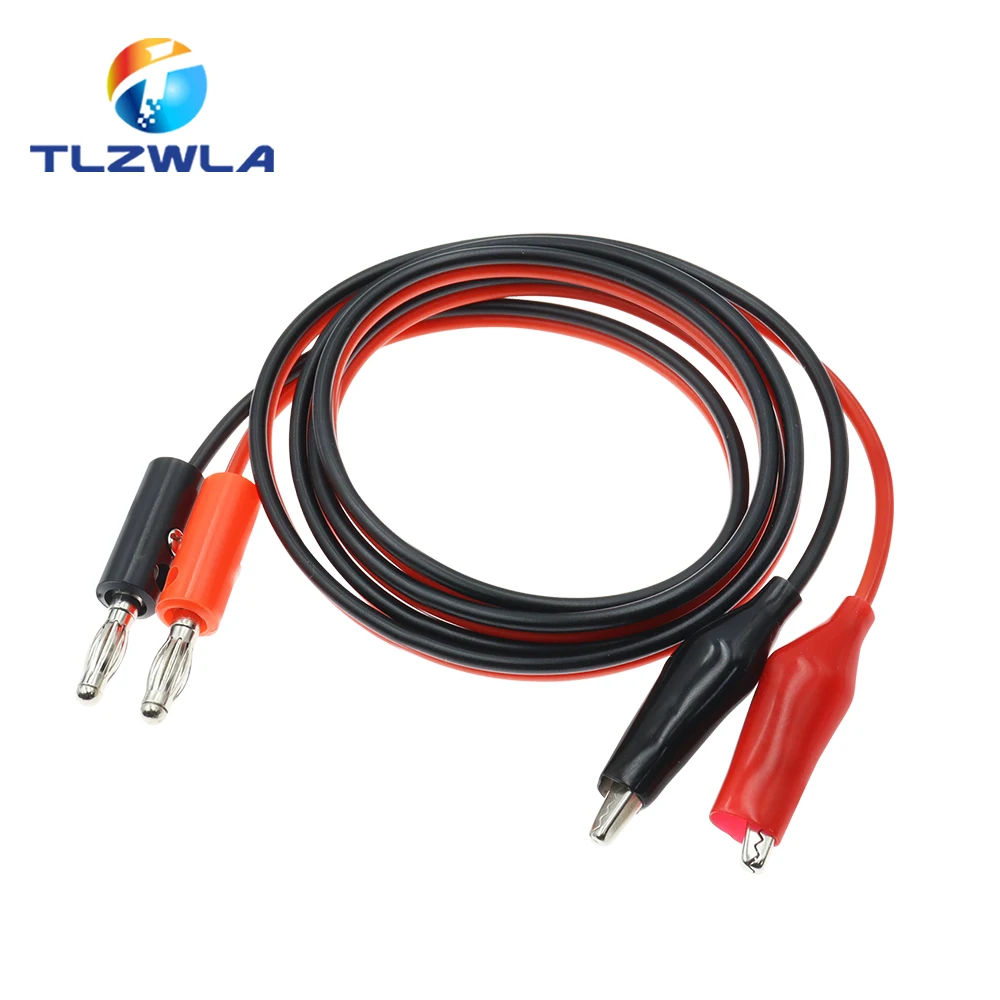 4mm Injection Banana Plug Shrouded Copper Electrical Clamp Alligator Clip Test Cable Leads 1M Testing Probe Alligator Clips Electric Test Clamp Test Lead Cable Test Cable Test Cable Lead Electrical Clamp Test Leads